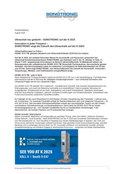SONOTRONIC auf der K 2025: Ultraschall-Lösungen im Fokus